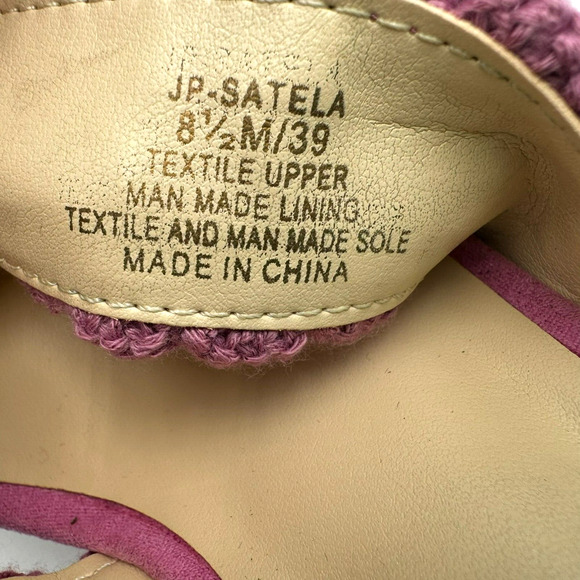 JESSICA SIMPSON 8.5 Purple Satela Cork Wedge Slip On Crochet Strap Sandals Y2K - Picture 7 of 9
